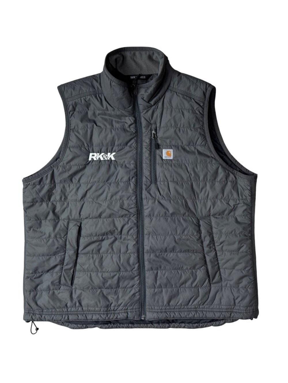 Carhartt Vest Men’s Size XXL / 2XL Grey Rain Defender Jacket w/ Company Logo